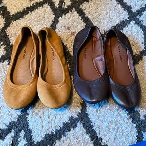 Lucky Brand Women's Ballet Flats in Mustard Yellow and Dark Brown